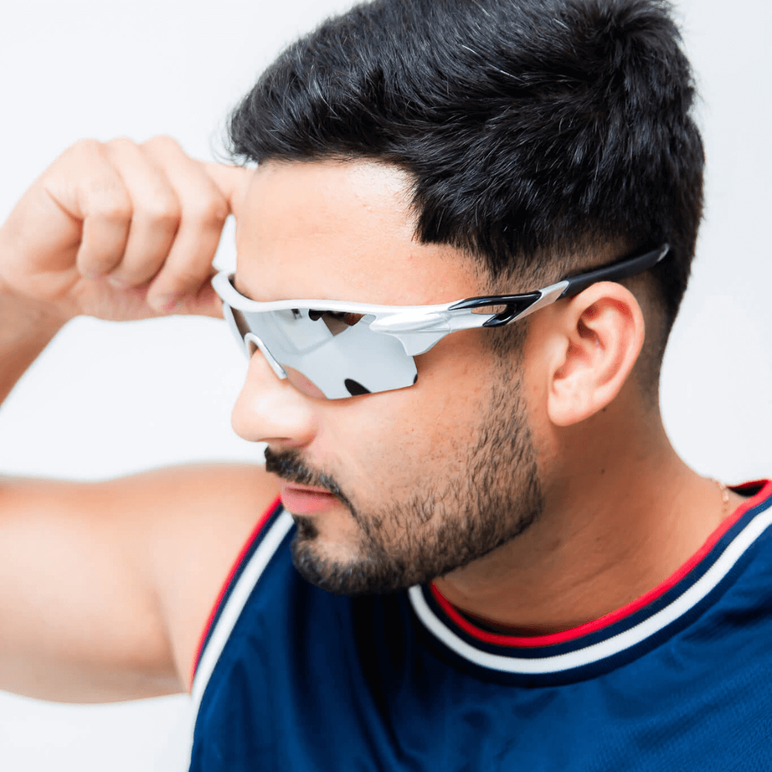 Óculos de Sol Vitor White-Silver Sport Shield