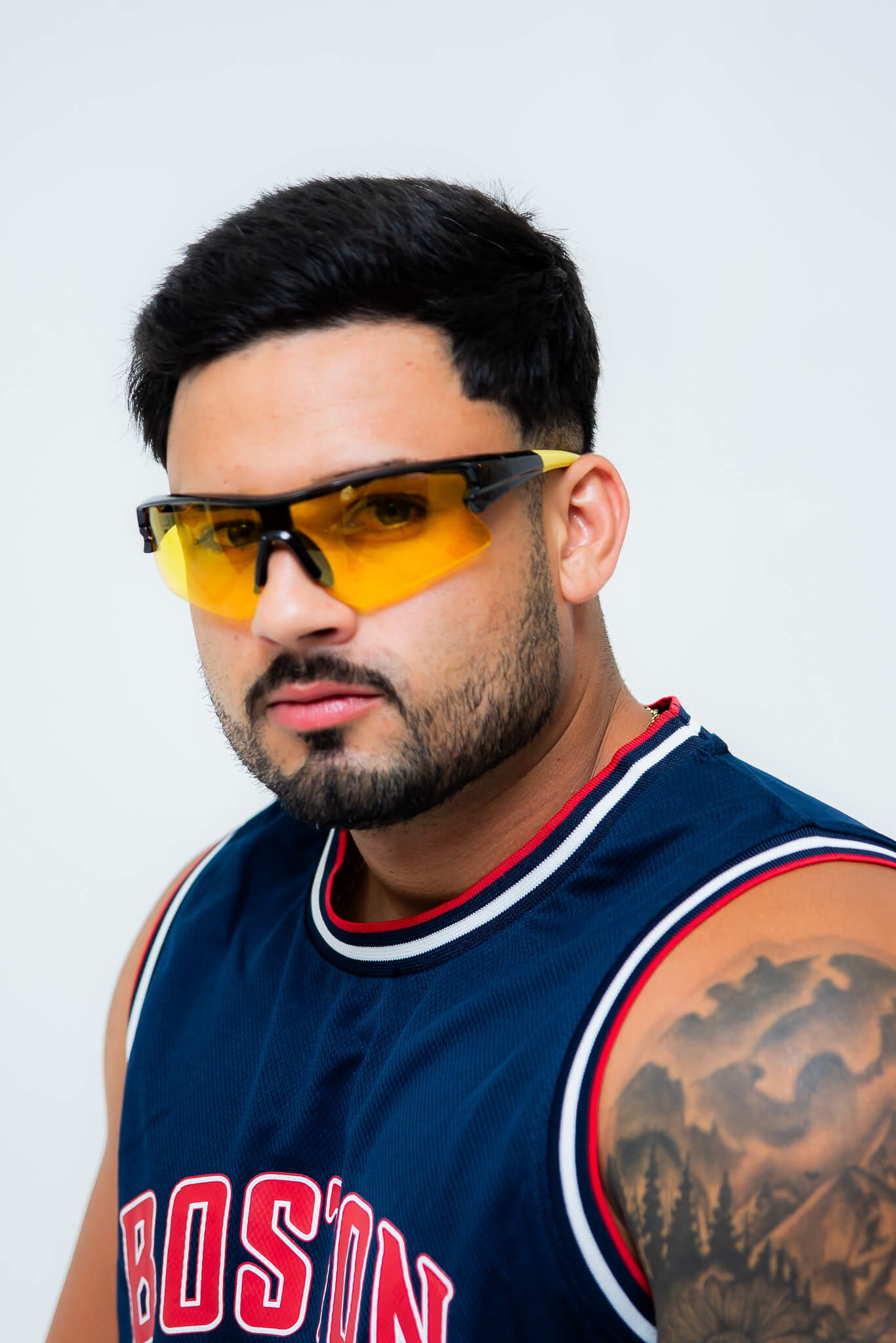 Óculos de Sol Bruno Black-Yellow Sport Wrap - Imagem 3